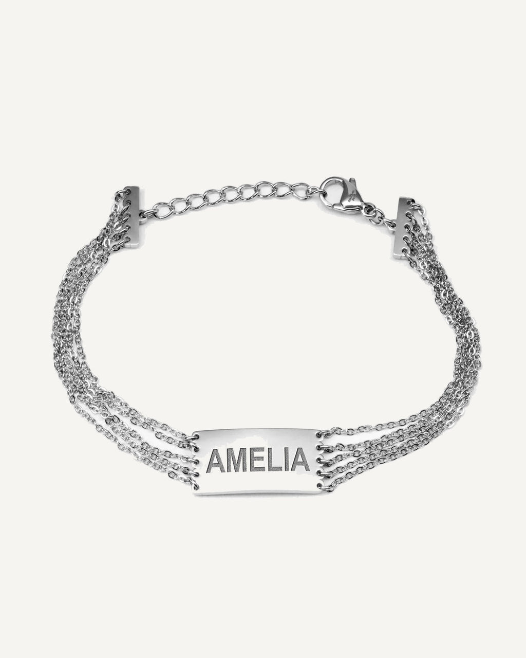 Custom Engraved Stainless Steel Women's Figaro Link ID Bracelet