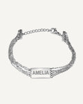 Custom Engraved Stainless Steel Women's Figaro Link ID Bracelet