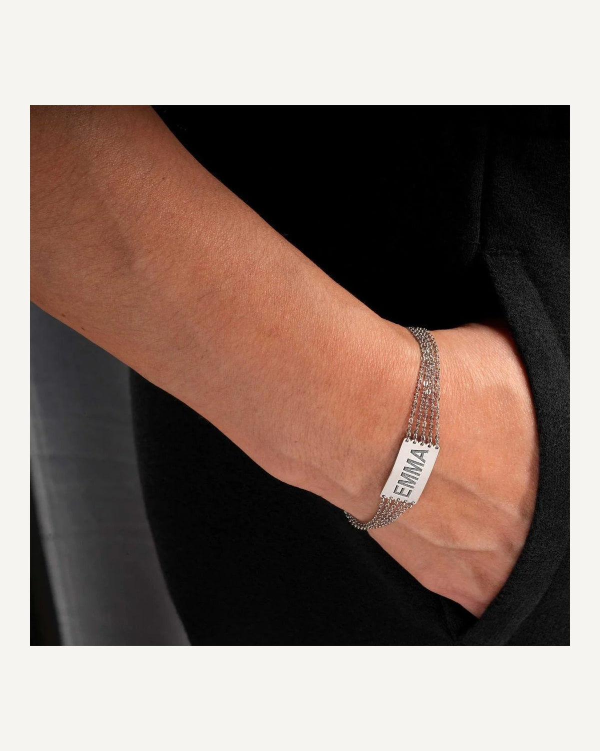 Custom Engraved Stainless Steel Women's Figaro Link ID Bracelet