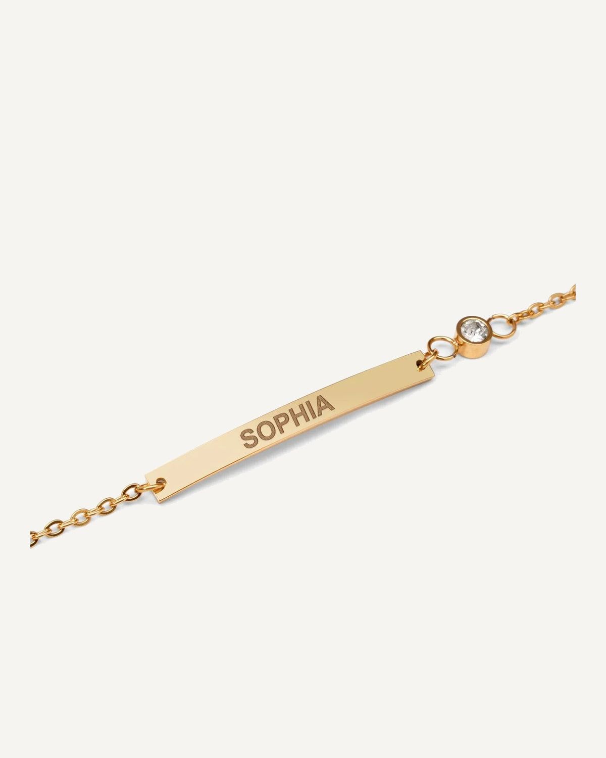 Custom Engraved 14k Gold Women's Anchor Link ID Bracelet with Diamond