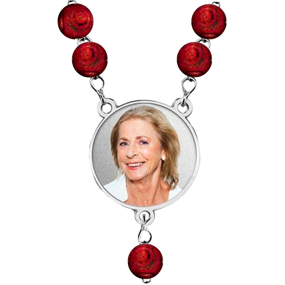 Sterling Silver Round Rosary Bead Necklace