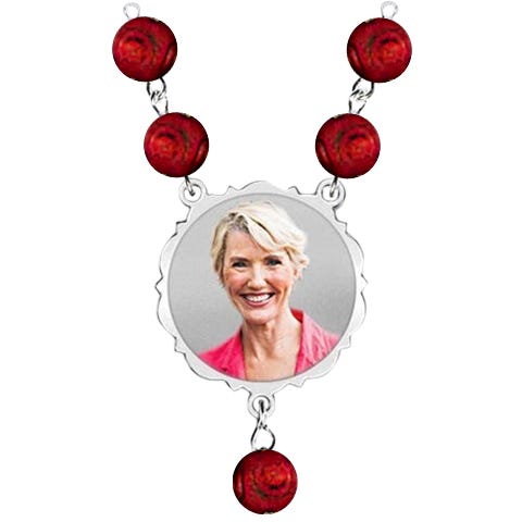 Sterling Silver Scalloped Round Rosary Bead Necklace