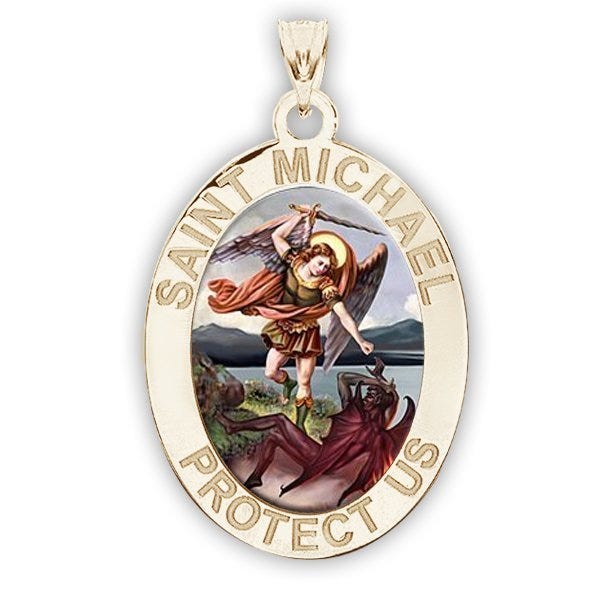 Saint Michael OVAL Religious Medal  "EXCLUSIVE"