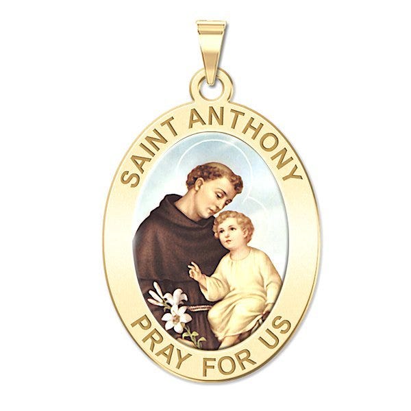 Saint Anthony Oval Religious Medal "Color EXCLUSIVE"