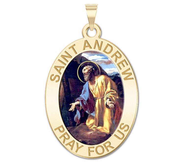 Saint Andrew Oval Religious Medal "Color EXCLUSIVE"