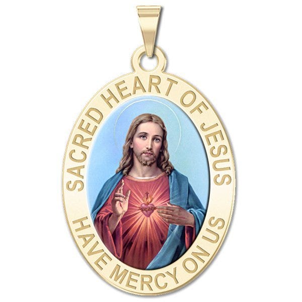 Sacred Heart of Jesus Religious Medal Color