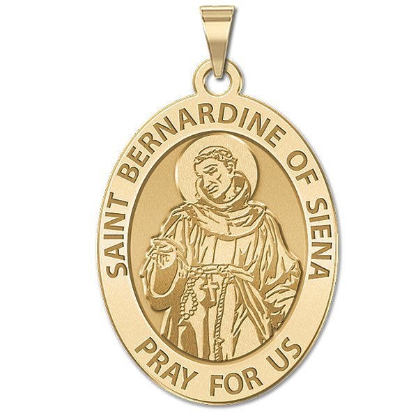 Saint Bernadine Of Siena Oval Religious Medal  "EXCLUSIVE"