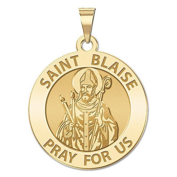 Saint Blaise Round Religious Medal  "EXCLUSIVE"