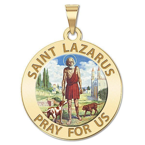 Saint Lazarus Religious Medal "Color EXCLUSIVE"