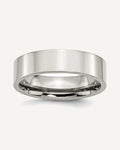 Stainless Steel Flat 6mm Polished Wedding Band