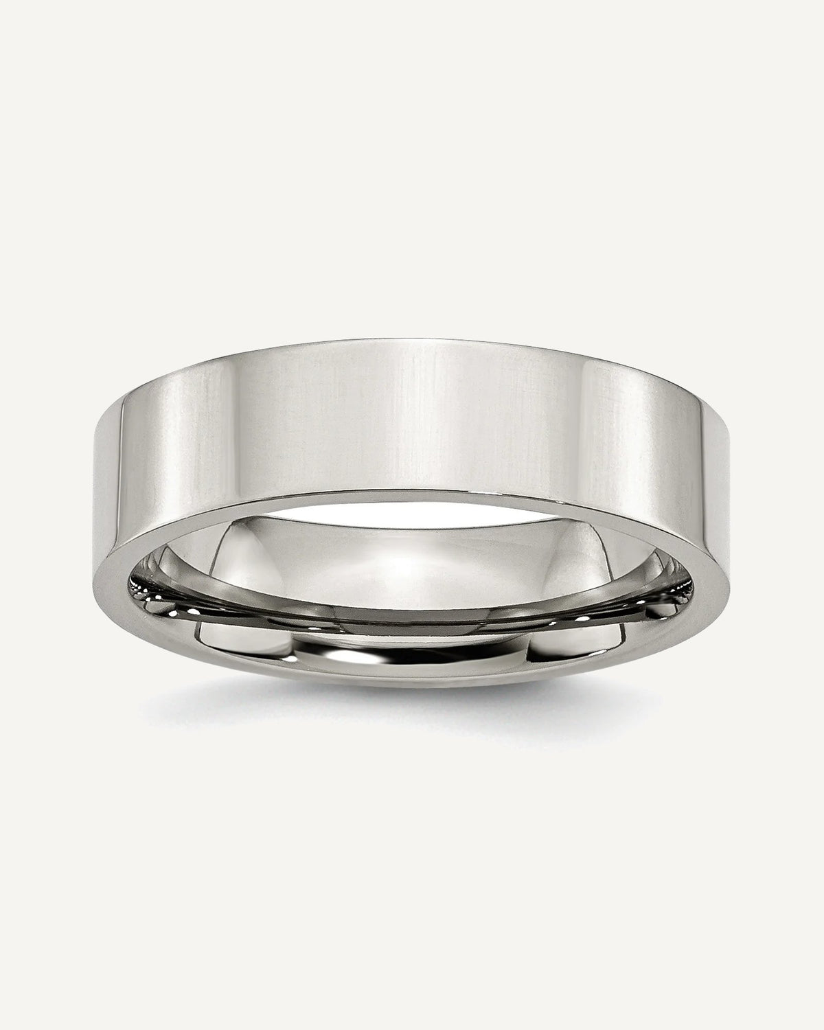 Stainless Steel Flat 6mm Polished Wedding Band