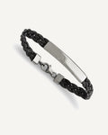 Custom Engraved Stainless Steel Women's Leather ID Bracelet