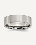 Stainless Steel Flat 6mm Brushed Wedding Band