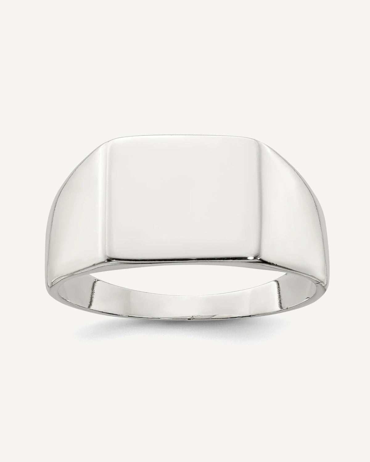 Sterling Silver Men's Square Solid Back Signet Ring