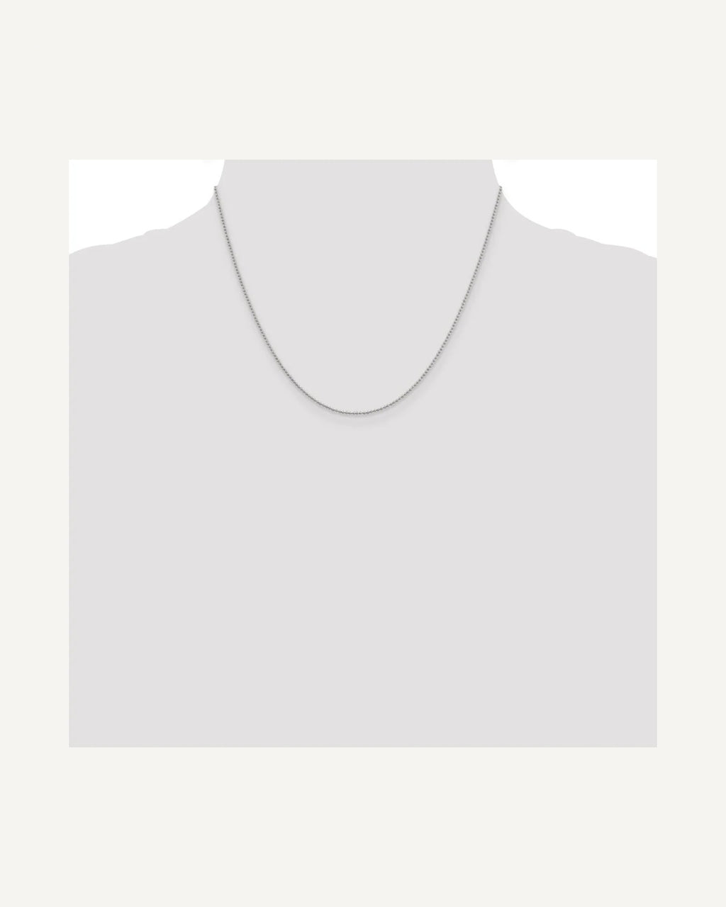 Former on-model view — Sterling Silver 1.2mm Diamond Cut Bead Chain