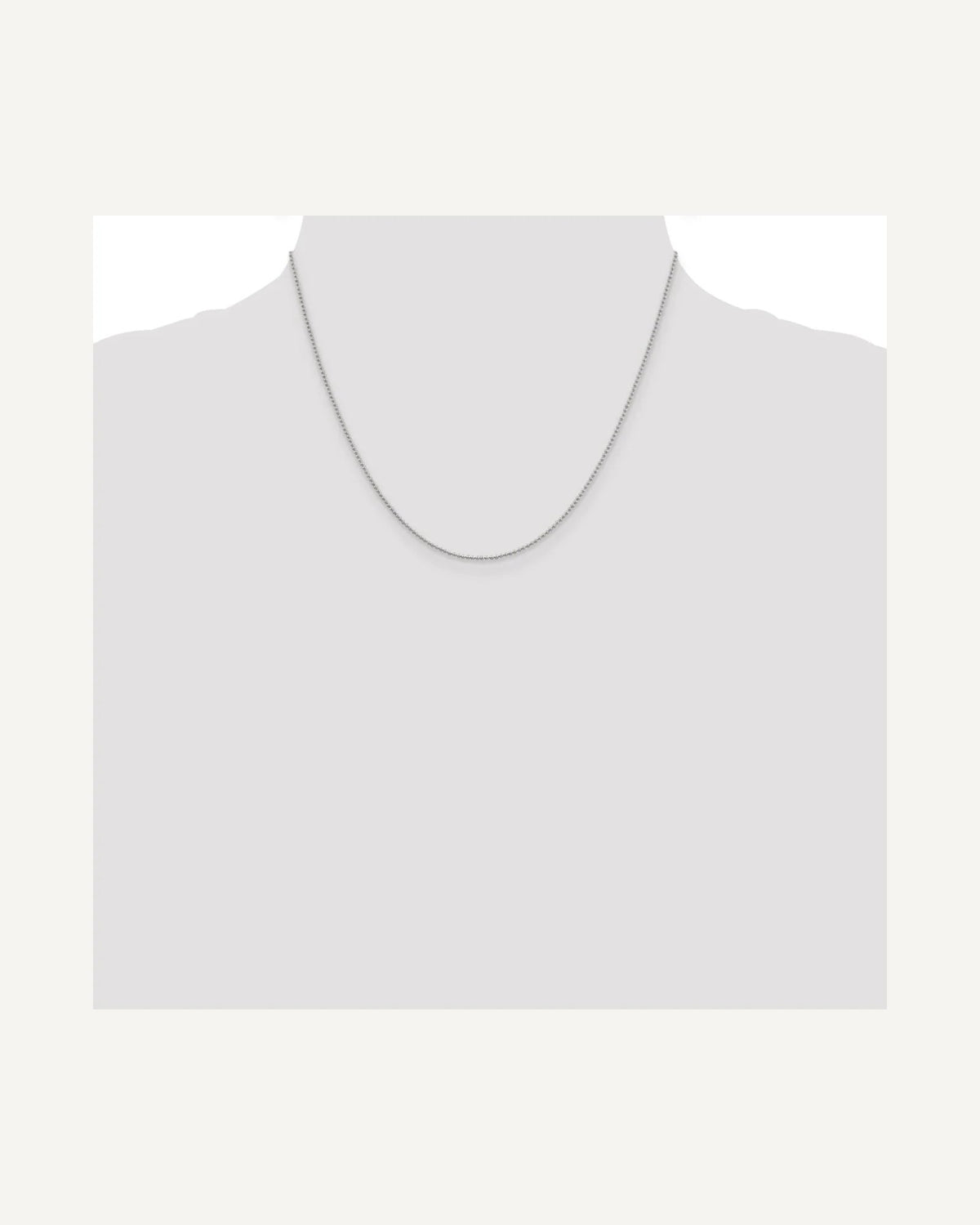 Former on-model view — Sterling Silver 1.2mm Diamond Cut Bead Chain