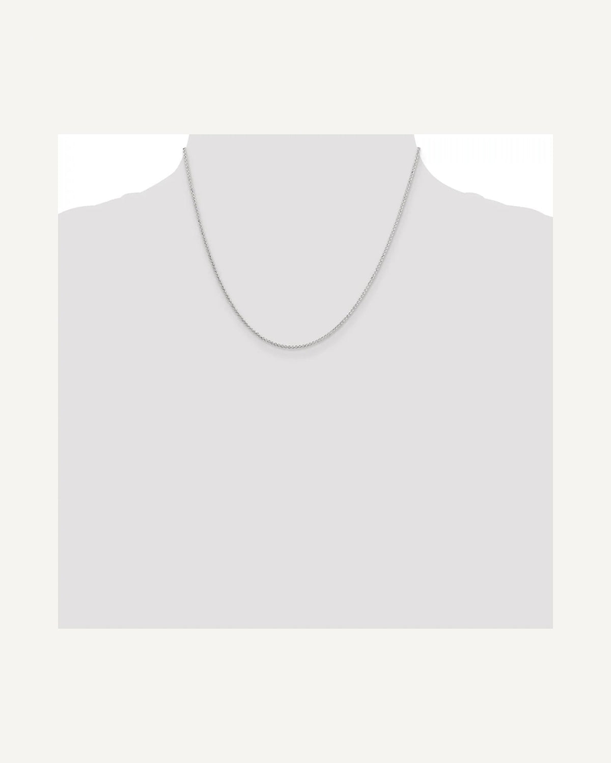 Former on-model view — Sterling Silver 1.4mm  Rolo Chain