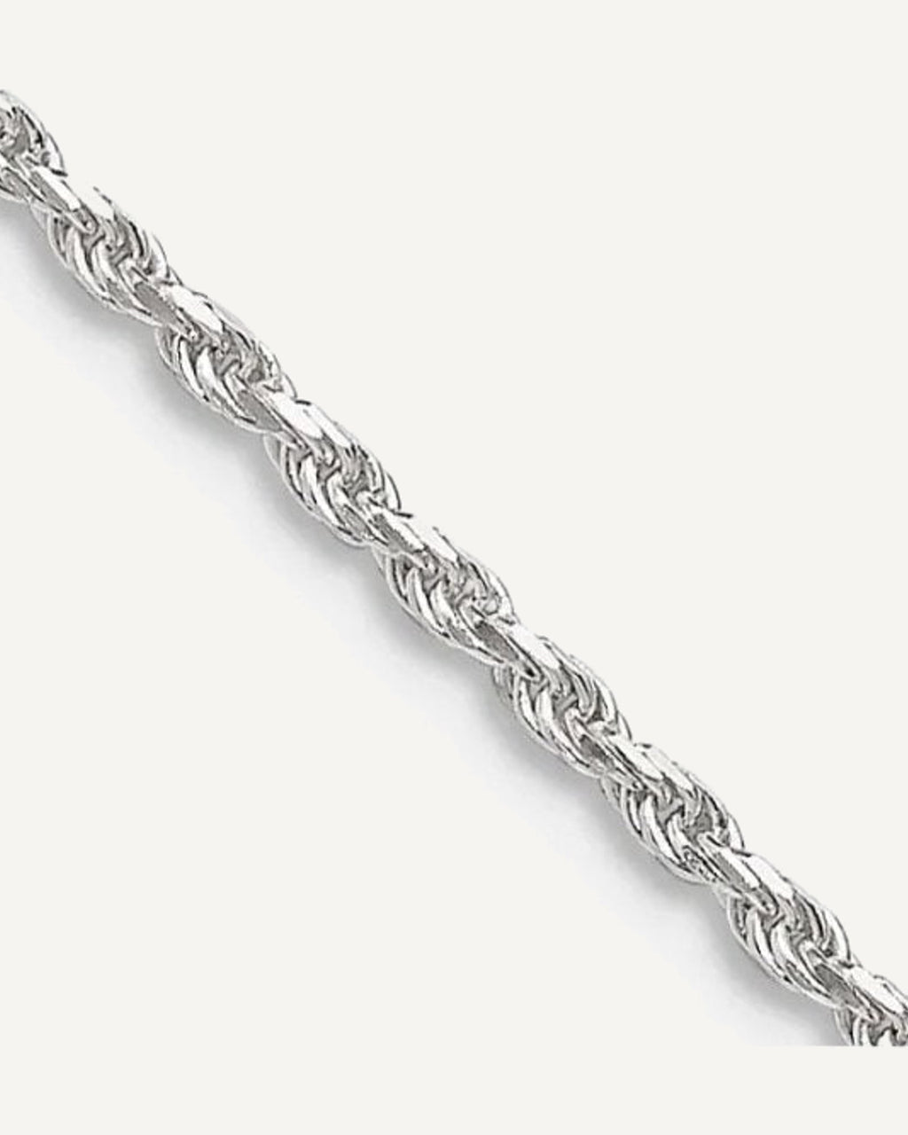 Sterling Silver 1.5mm Diamond Cut Rope Chain