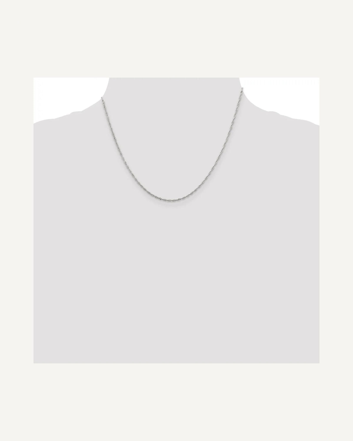 Former on-model view — Sterling Silver 1.5mm Singapore Chain