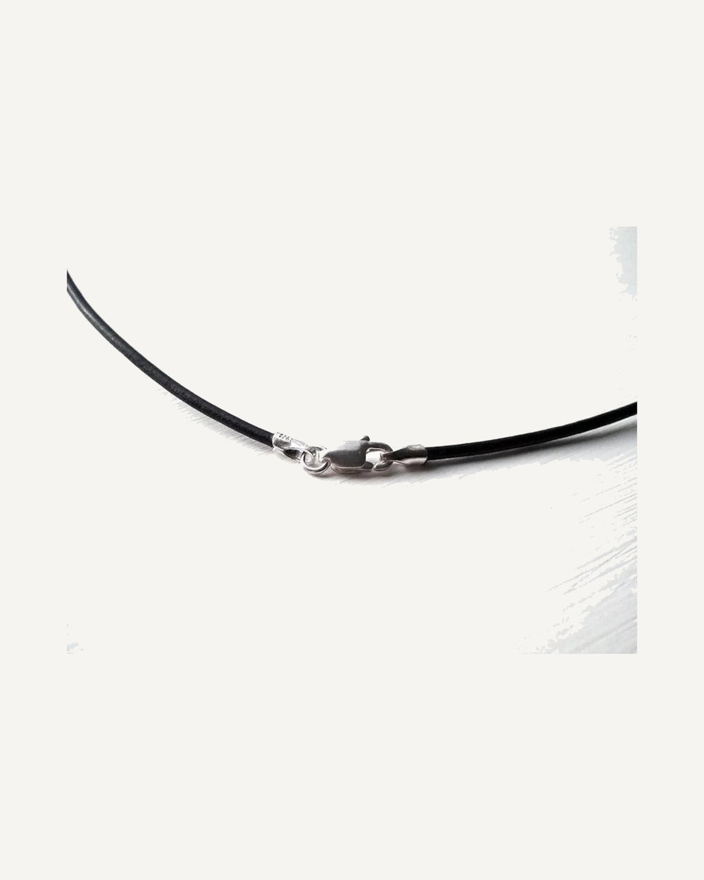 Sterling Silver 1.5mm Thick Black Genuine Leather Chain