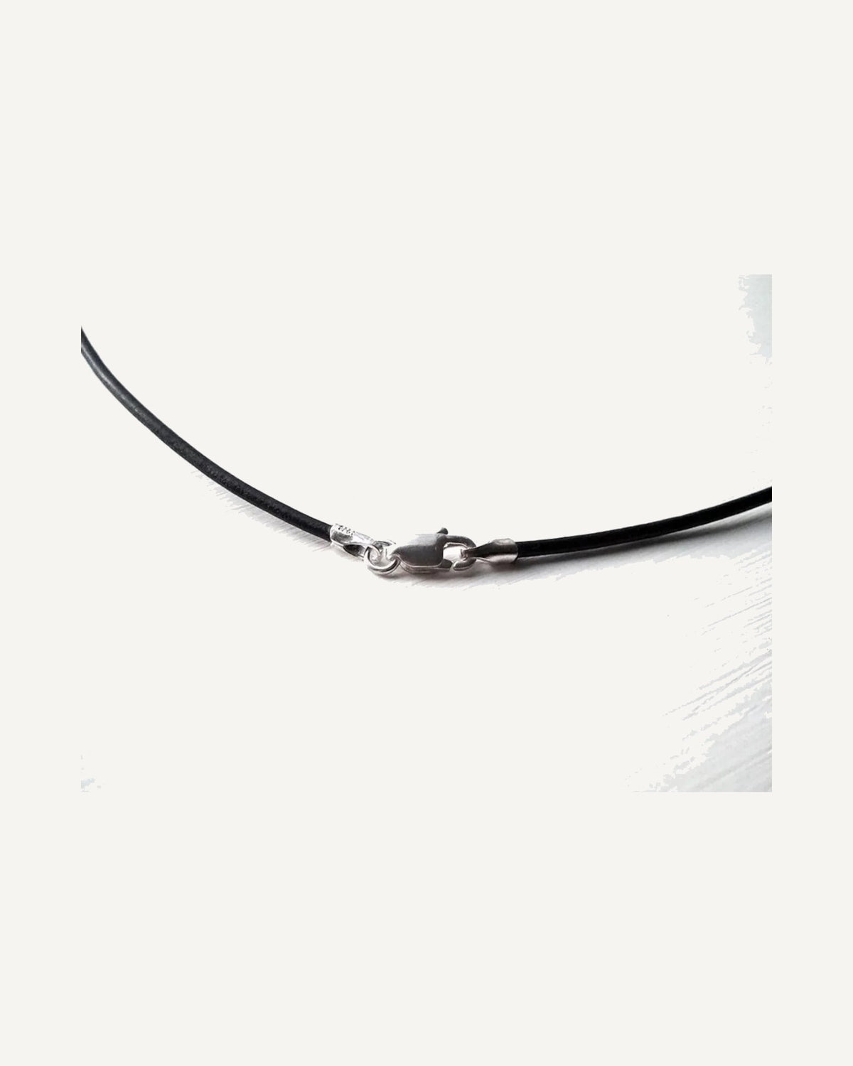 Sterling Silver 1.5mm Thick Black Genuine Leather Chain