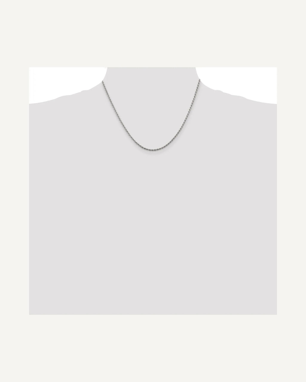 Former on-model view — Sterling Silver 1.75mm Diamond Cut Rope Chain