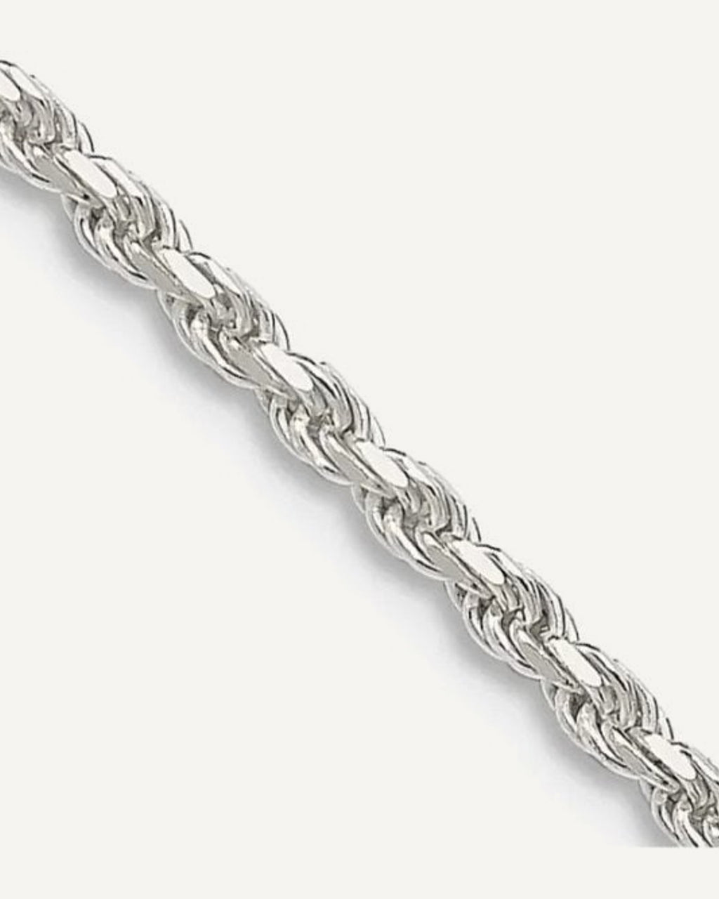 Sterling Silver 1.75mm Diamond Cut Rope Chain