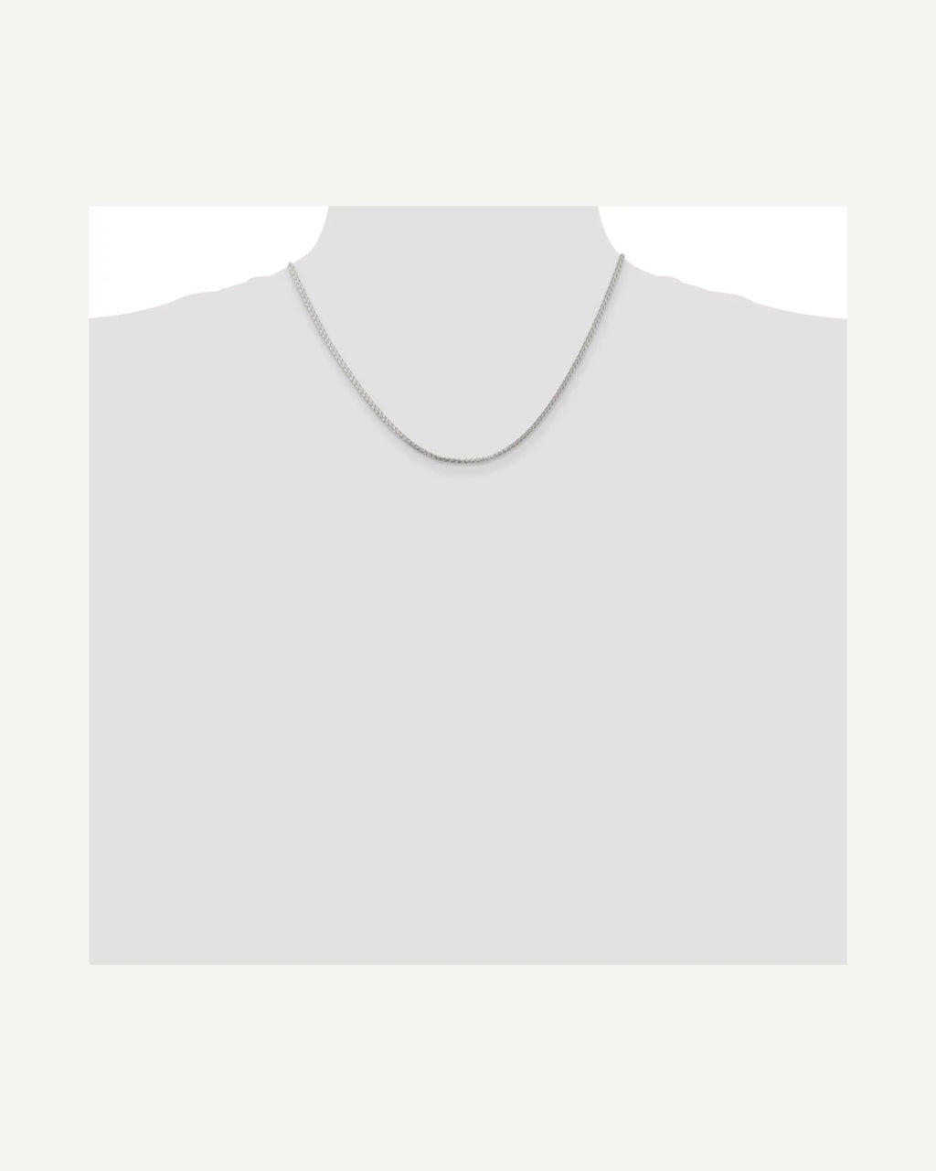 Former on-model view — Sterling Silver 2.0mm Diamond Cut Wheat Chain