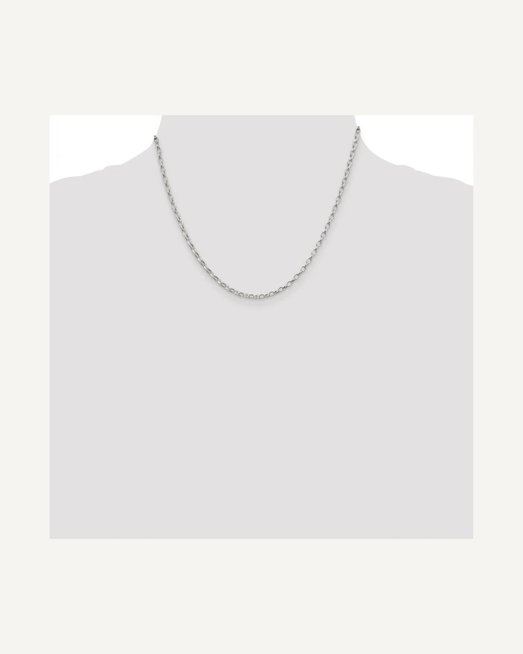 Former on-model view — Sterling Silver 2.4mm  Rolo Chain