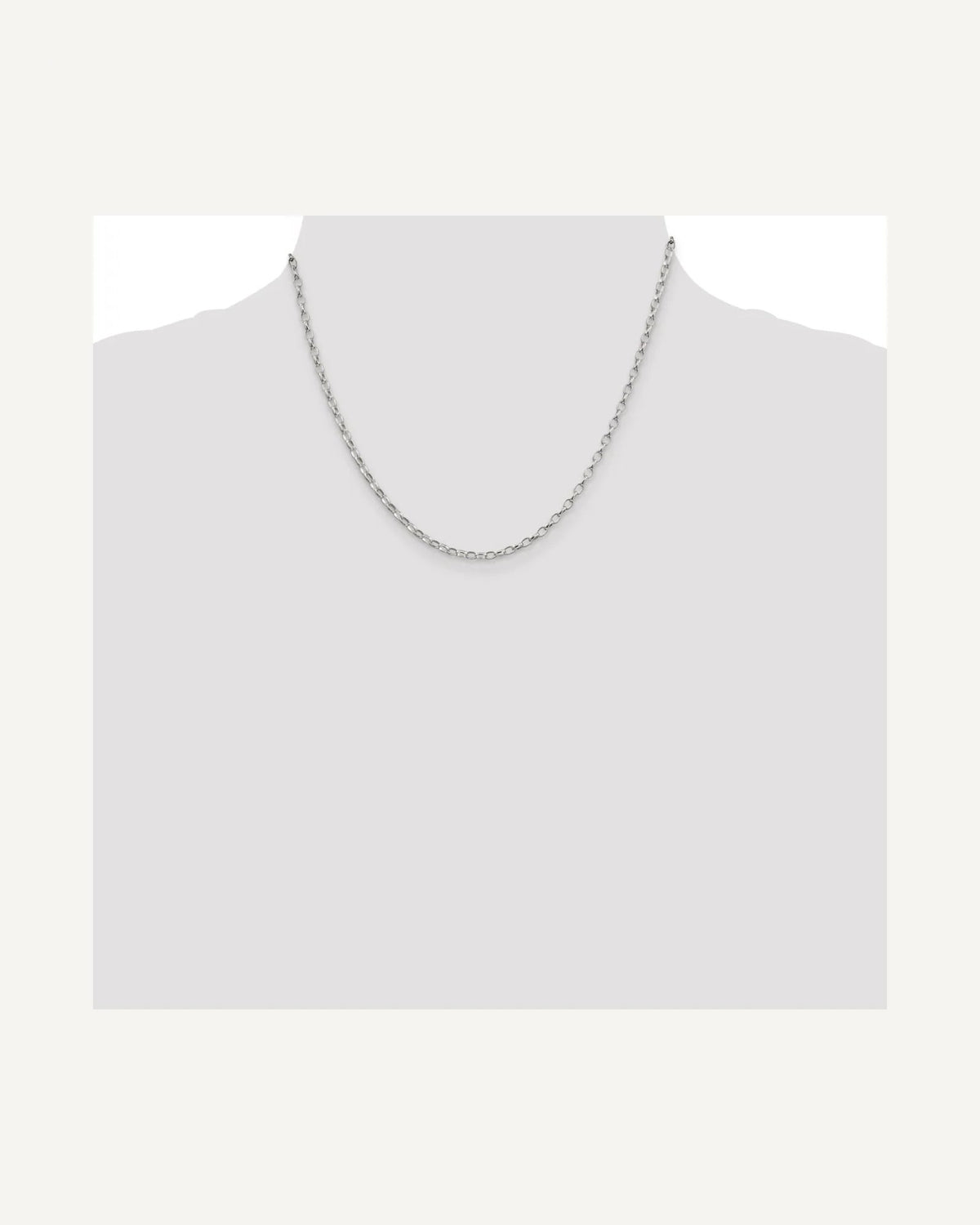 Former on-model view — Sterling Silver 2.4mm  Rolo Chain