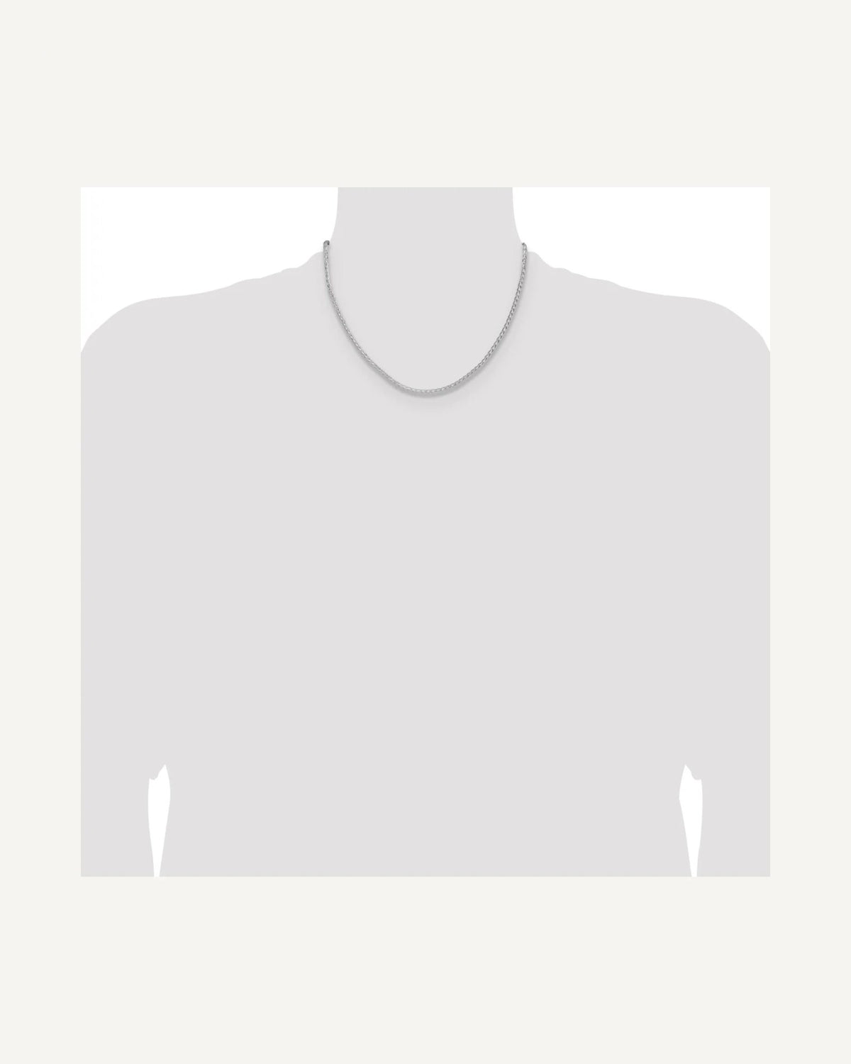 Former on-model view — Sterling Silver 3.0mm Diamond Cut Wheat Chain