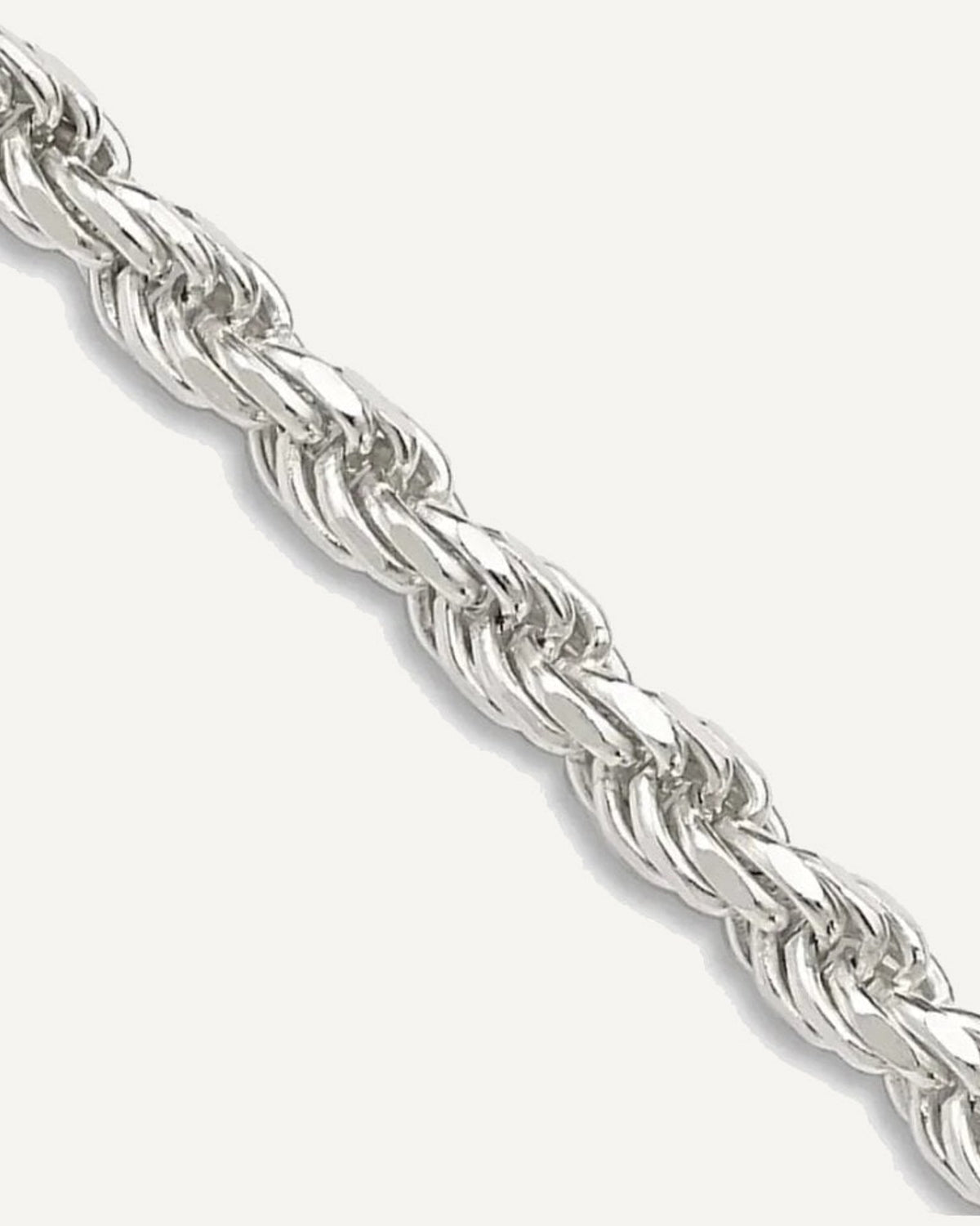 Sterling Silver 3mm Diamond Cut Rope Chain