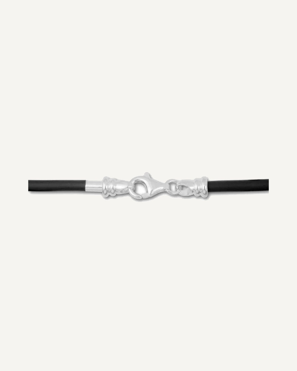 Sterling Silver 3mm Thick Black Genuine Leather Chain