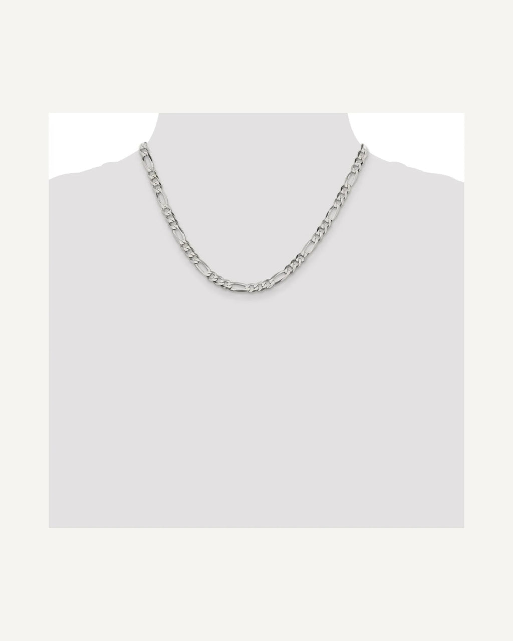 Former on-model view — Sterling Silver 5.5mm Figaro Chain