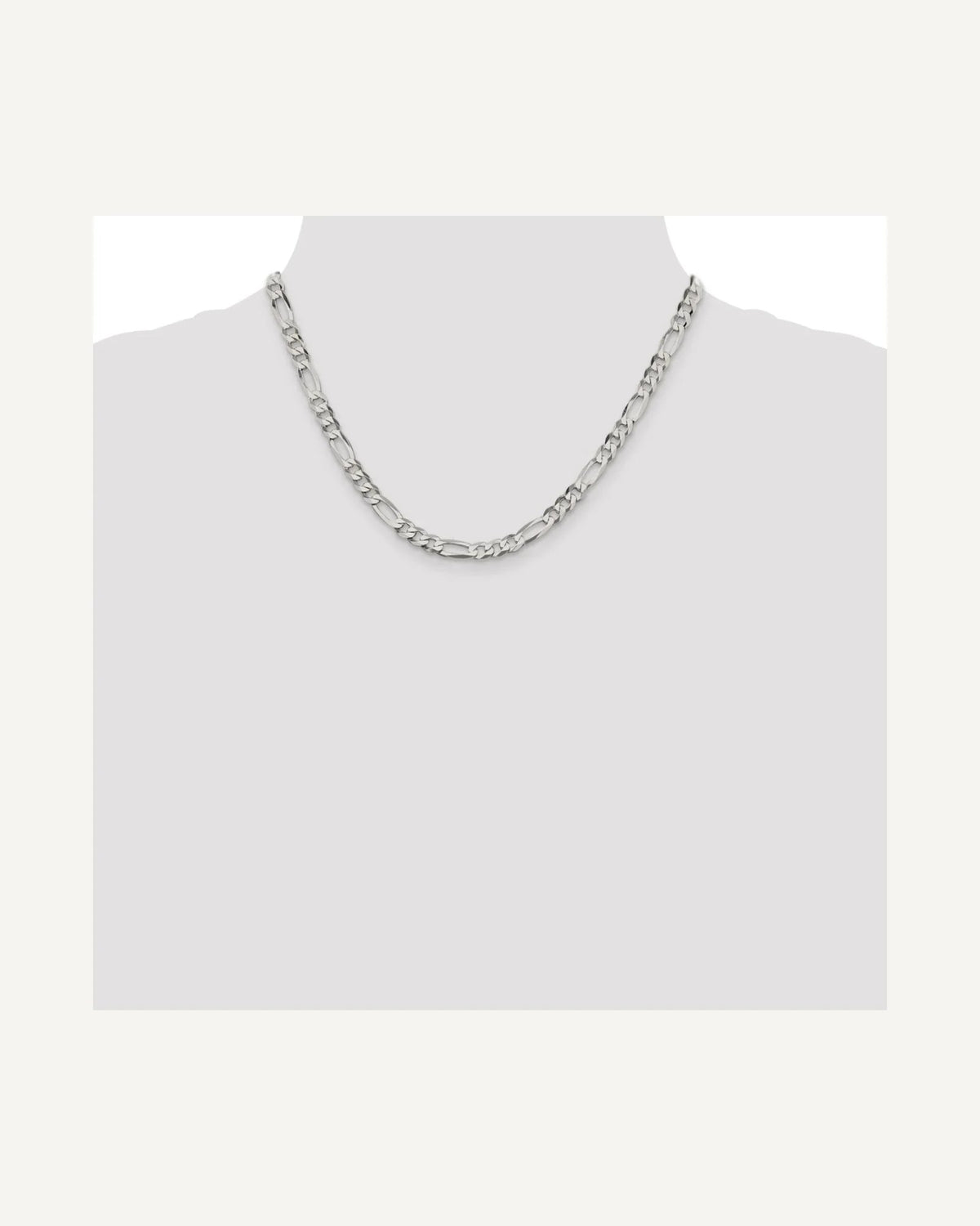 Former on-model view — Sterling Silver 5.5mm Figaro Chain