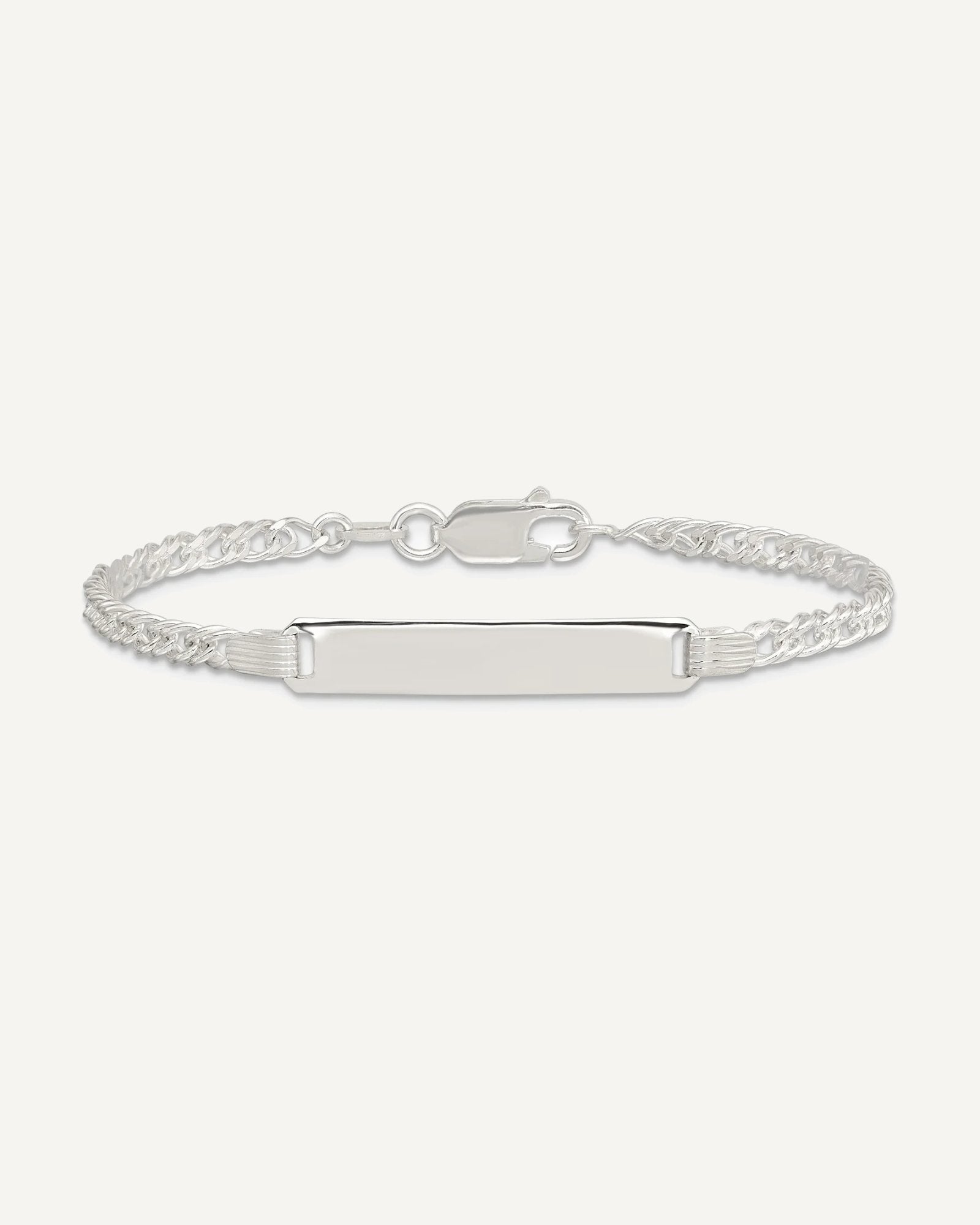 Custom Engraved Sterling Silver Children's Curb Link ID Bracelet