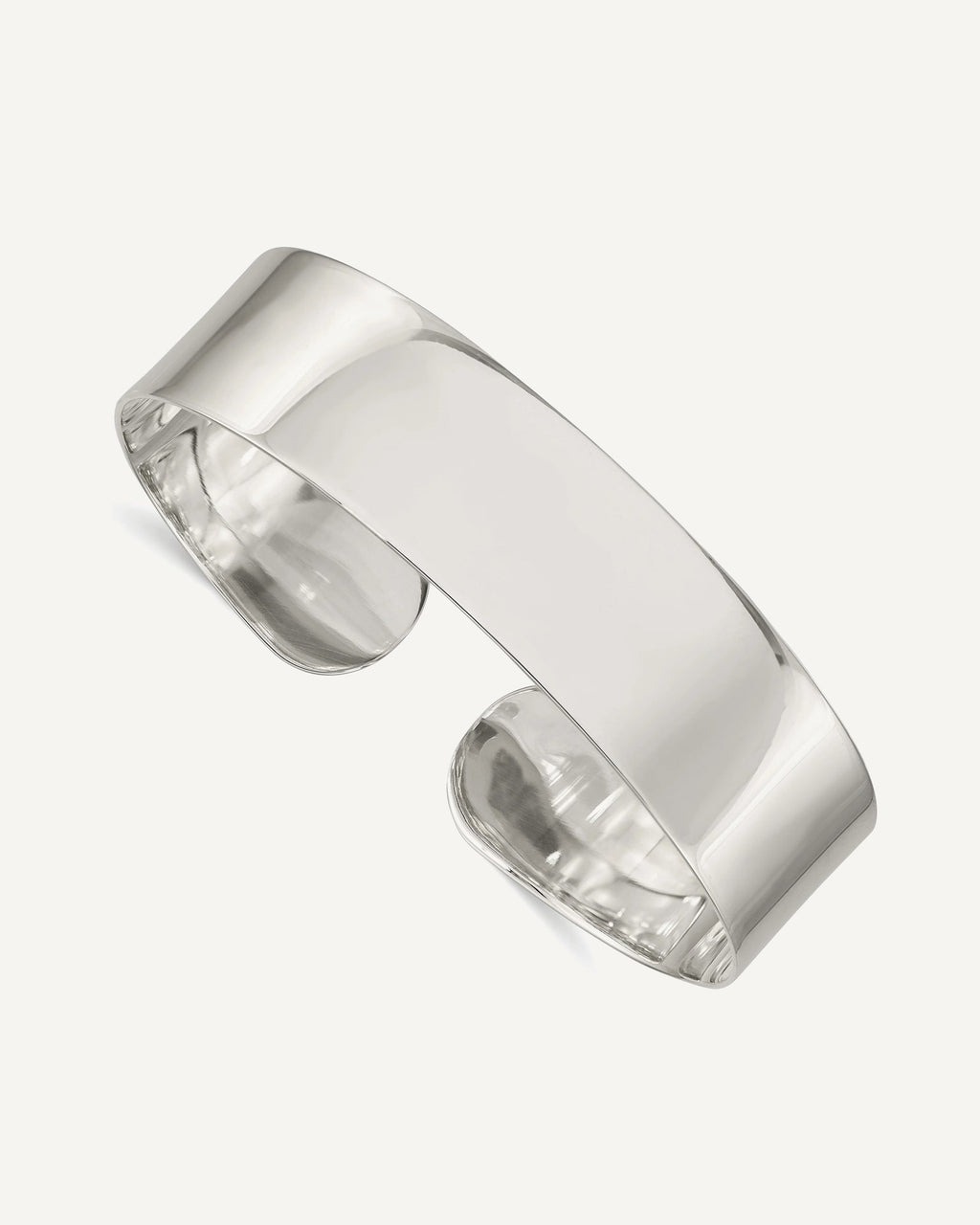 Custom Engraved Sterling Silver Women's Cuff Bangle ID Bracelet - One Size Fits Most