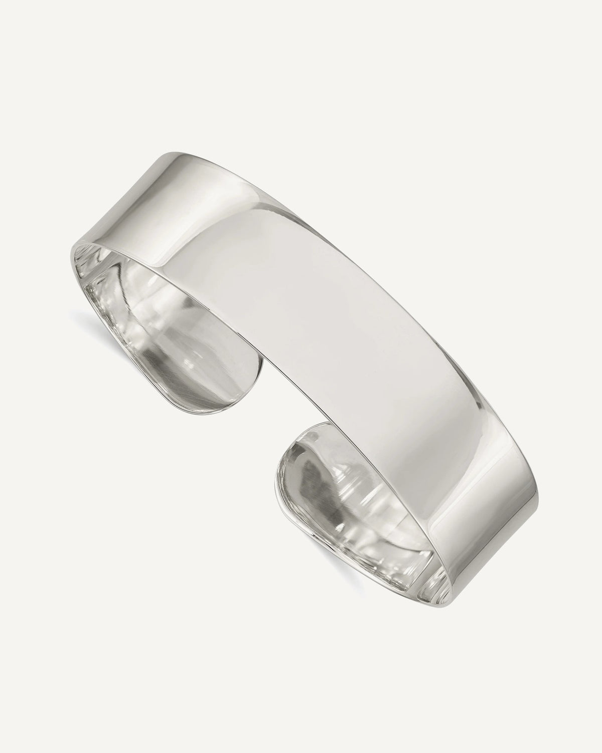 Custom Engraved Sterling Silver Women's Cuff Bangle ID Bracelet - One Size Fits Most