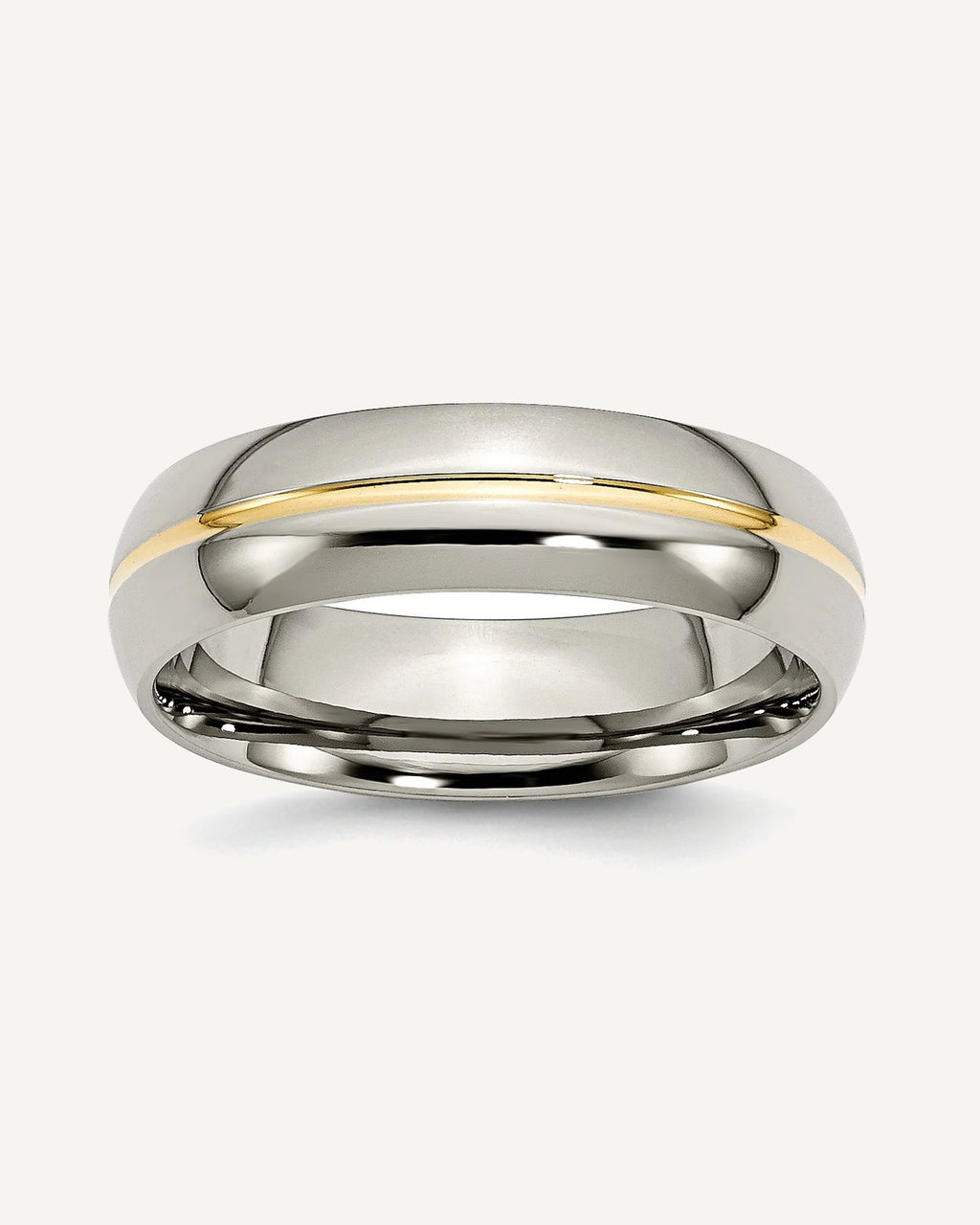 Titanium 14k Gold Plated 6mm Polished Wedding Band