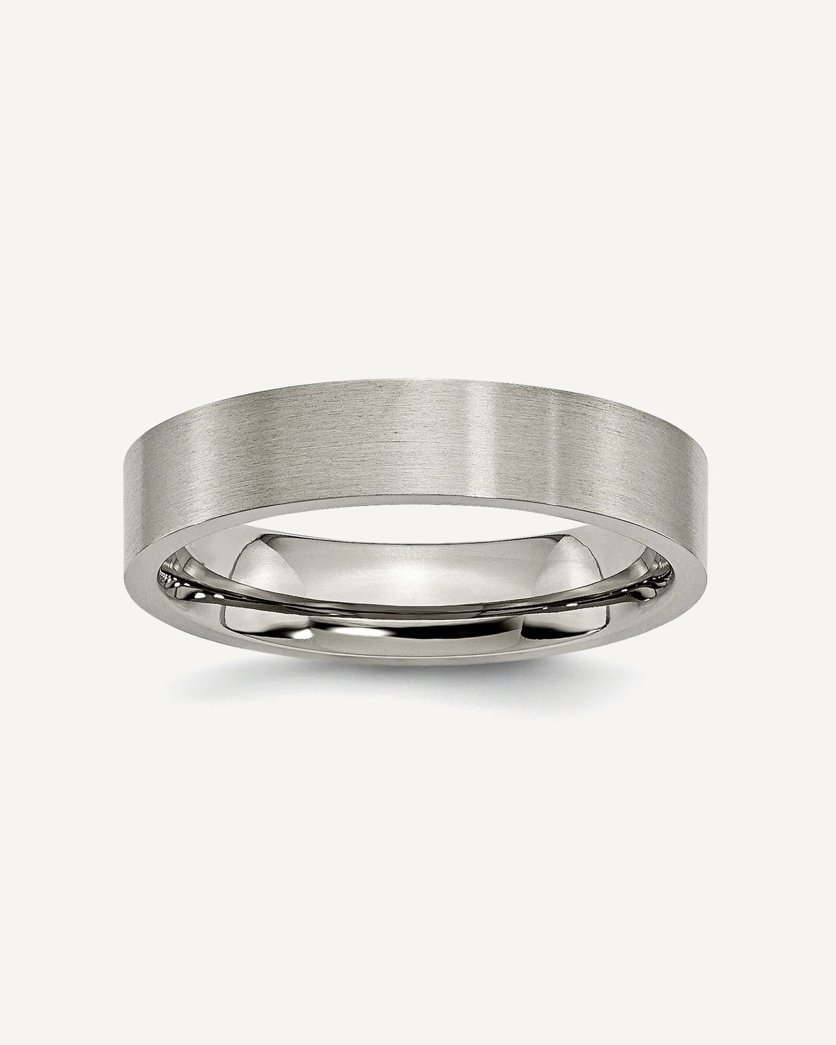 Titanium 5mm Brushed Flat Wedding Band