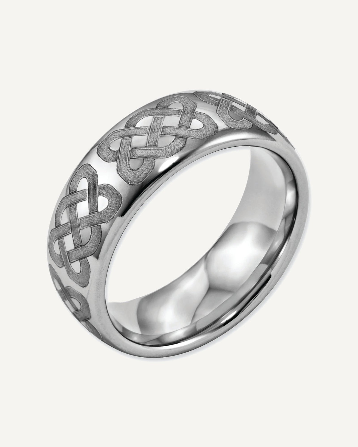 Tungsten 8mm Laser Design Wedding Band