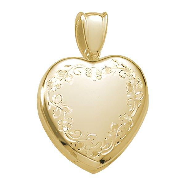 14k Yellow Gold Premium Weight Heart Photo Locket